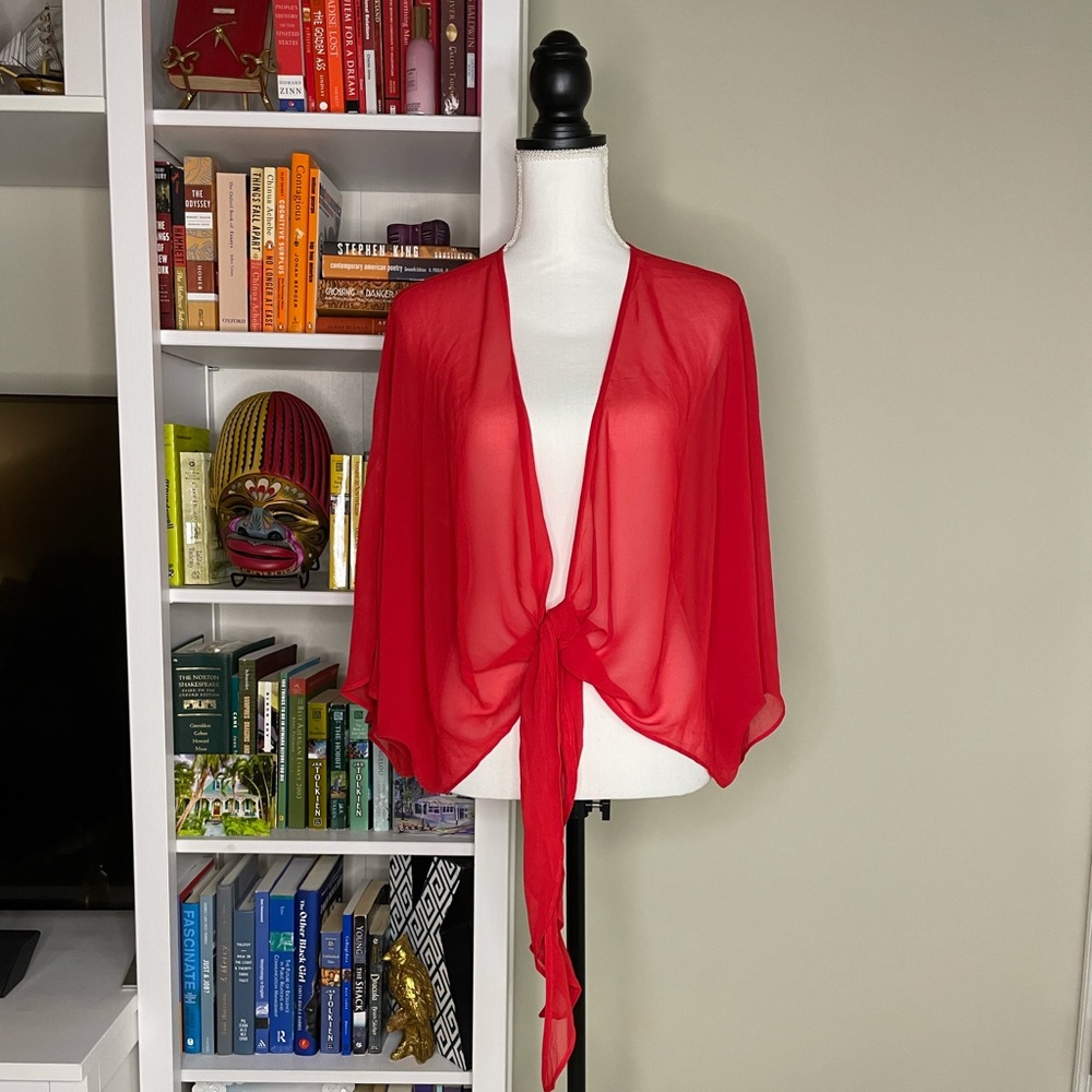 Sheer Tie-Front Shrug